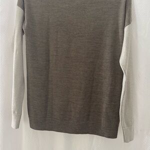 Banana Republic Brown and Gray Crew Neck Sweater